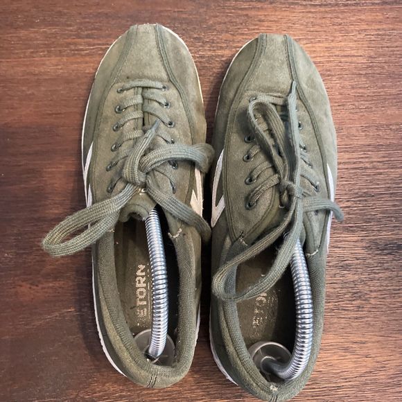 Mens Tretorn Lace-Up Casual Sneakers Nylite Suede Green sz 9 - Picture 5 of 8